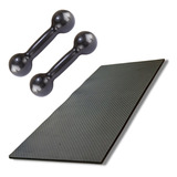 Kit Colchonete Ginastica Eva Halteres 1kg Par Peso Academia