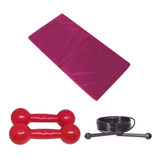 Kit Colchonete Rosa+ Par Halter Bola