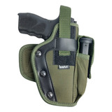 Kit Coldre Tático De Cintura Universal Canhoto Pistol Revolv Cor Verde