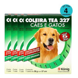 Kit Coleira Contra Pulgas/carrapatos Tea Cães Gd König 4 Un.