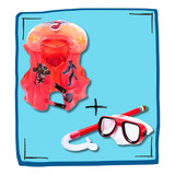 Kit Colete Inflável + Snorkel Infantil (máscara De Mergulho)