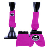 Kit Color Boleteiras + Cloches Para Cavalo - Boots Horse Cor Magenta
