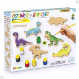 Kit Colorir E Brincar Dinos Em Madeira 337 - Jungee