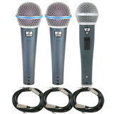 Kit Com 02 Microfones Rhodon-8 + 1 Rhodon-8b Cabos Xlr-xlr