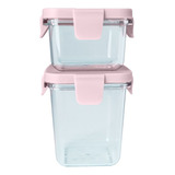 Kit Com 02 Potes Em Tritan 120 E 240ml Rosa Marcus & Marcus