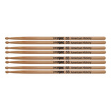 Kit Com 04 Pares De Baquetas Pro Fire Madeira Hickory 5b