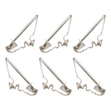 Kit Com 06 Canetas Corrente Fixa Suporte Balcão Mesa Em V