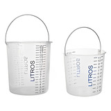 Kit Com 1 Balde Graduado 12 L + 1 Balde Graduado 20 Litros