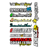Kit Com 10 Adesivos Frase Religioso Para Moto Capacete Carro