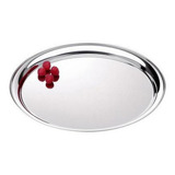 Kit Com 10 Bandejas Garçom Redonda De Inox 40cm Garçom