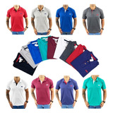 Kit Com 10 Camisas Polo Masculina Do P Ao Gg Cores Variadas 