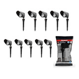 Kit Com 10 Espetos De Led Jardim 5w Avant Prova D'água Cor Da Luz Branco-frio Cor Da Carcaça Preto Voltagem 110v/220v