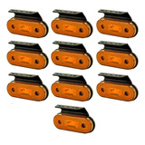 Kit Com 10 Lanterna Lateral Led Caminhão Carreta Baú C/ Sup