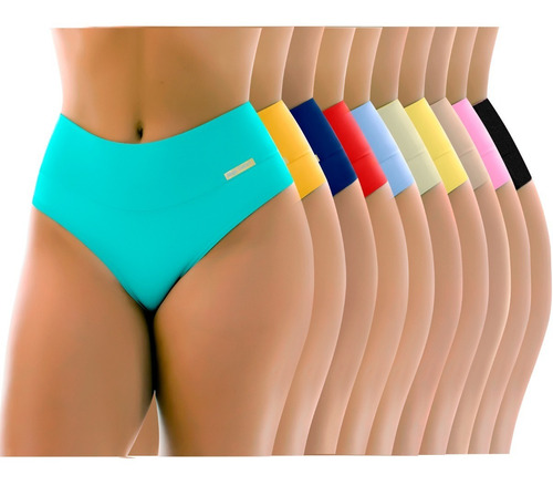 Kit Com 10 Lindas Calcinha Cs Alto Cores Atacado Revenda