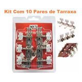 Kit Com 10 Pares De Tarraxa Para Violão Pino Grosso Cromada