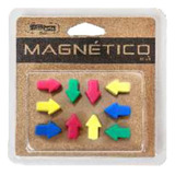 Kit Com 10 Unidades Imã Magnética P/ Recado Lousa Geladeira Cor Coloridos Seta