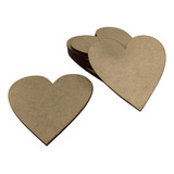 Kit Com 100 Bolachas 10 Cm Coração Placa Chapa Love Mdf 3mm