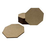 Kit Com 100 Bolachas 10 Cm Oitavada Placa Chapa Mdf 3mm