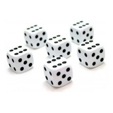 Kit Com 100 Dados - Branco Com Preto 16mm