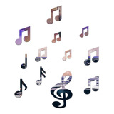 Kit Com 12 Acrílico Espelho Musica Cifras Notas Musicais