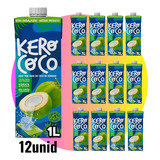 Kit Com 12 Água De Coco 1l Esterilizada Kero Coco Caixa Full