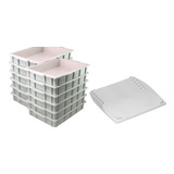 Kit Com 12 Caixas De Fermentação De Massa De Pizza 6 Tampas