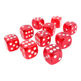 Kit Com 12 Dados De 6 Lados 16mm Vermelho Translucido F