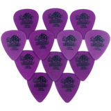 Kit Com 12 Palhetas Dunlop Tortex 1.14mm Made In Usa Cor Roxo Tamanho 1.14