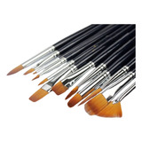 Kit Com 12 Pincel Aquarela Profissional Importado - Acrílico