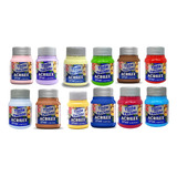 Kit Com 12 Tintas Para Tecido Coloridas 37ml Acrilex 