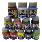 Kit Com 12 Tintas Tecido 37ml Cores Fosca Acrilex