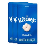 Kit Com 16 Pacotes Lenço Kleenex De Bolso 10 Un Cada Carro