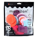 Kit Com 18 Esponjas Para Maquiagem Ep14 - Macrilan