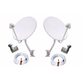 Kit Com 2 Antena Banda Ku 60cm Lnb Duplo