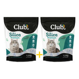 Kit Com 2 Areias P/ Gatos Sílica Premium Clubpet 1,5kg