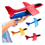 Kit Com 2 Avião Planador Isopor Com Lançador Voa De Verdade