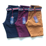 Kit Com 2 Bermuda Jeans Colorida Infantil Menino 1 Ao 16 