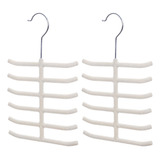 Kit Com 2 Cabides De Veludo Multiuso Para Gravatas E Cintos
