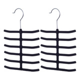Kit Com 2 Cabides De Veludo Multiuso Para Gravatas E Cintos