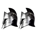 Kit Com 2 Capacete Elmo Medieval Centurião Espartano Cosplay