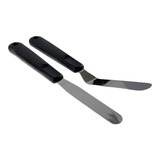 Kit Com 2 Espátula De Confeiteiro Reta + Angular Inox Profis