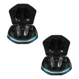 Kit Com 2 Fones Bluetooth Lenovo Gamer Gm2 Pro Na Cor Preto