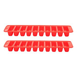 Kit Com 2 Formas De Gelo Palito 10 Cavas Silicone Freezer