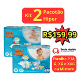 Kit Com 2 Fraldas Tom E Jerry Pacote Hiper P, M , G , Xg 
