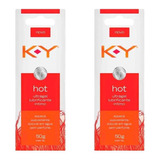 Kit Com 2 Gel Lubrificante Íntimo Ky Hot Ultragel