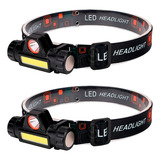 Kit Com 2 Lanternas Led Xpe Cabeça Imã Livro Camping Pesca