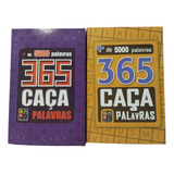 Kit Com 2 Livros: 365 Caça Palavras - Capa Amarela E Capa Roxa - Pé Da Letra - Passatempo - Caça Palavras - Raciocínio 