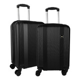 Kit Com 2 Malas De Bordo Para Viagem Rodas Dupla - Fibra Abs