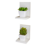 Kit Com 2 Mini Prateleiras Buzios 15 X 12cm Cor Branco Cor Da Armação Branco