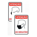 Kit Com 2 Placas Atenção Máscara Uso Obrigatório - Ps89